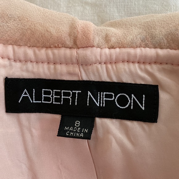 ALBERT NIPON Pink Tweed Ruffle Chiffon Skirt Suit Size 8 - Picture 14 of 14
